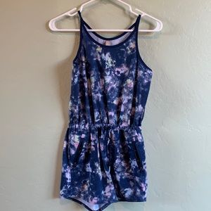 Athleta Girl On The Go Blue Camp Romper sz L/12